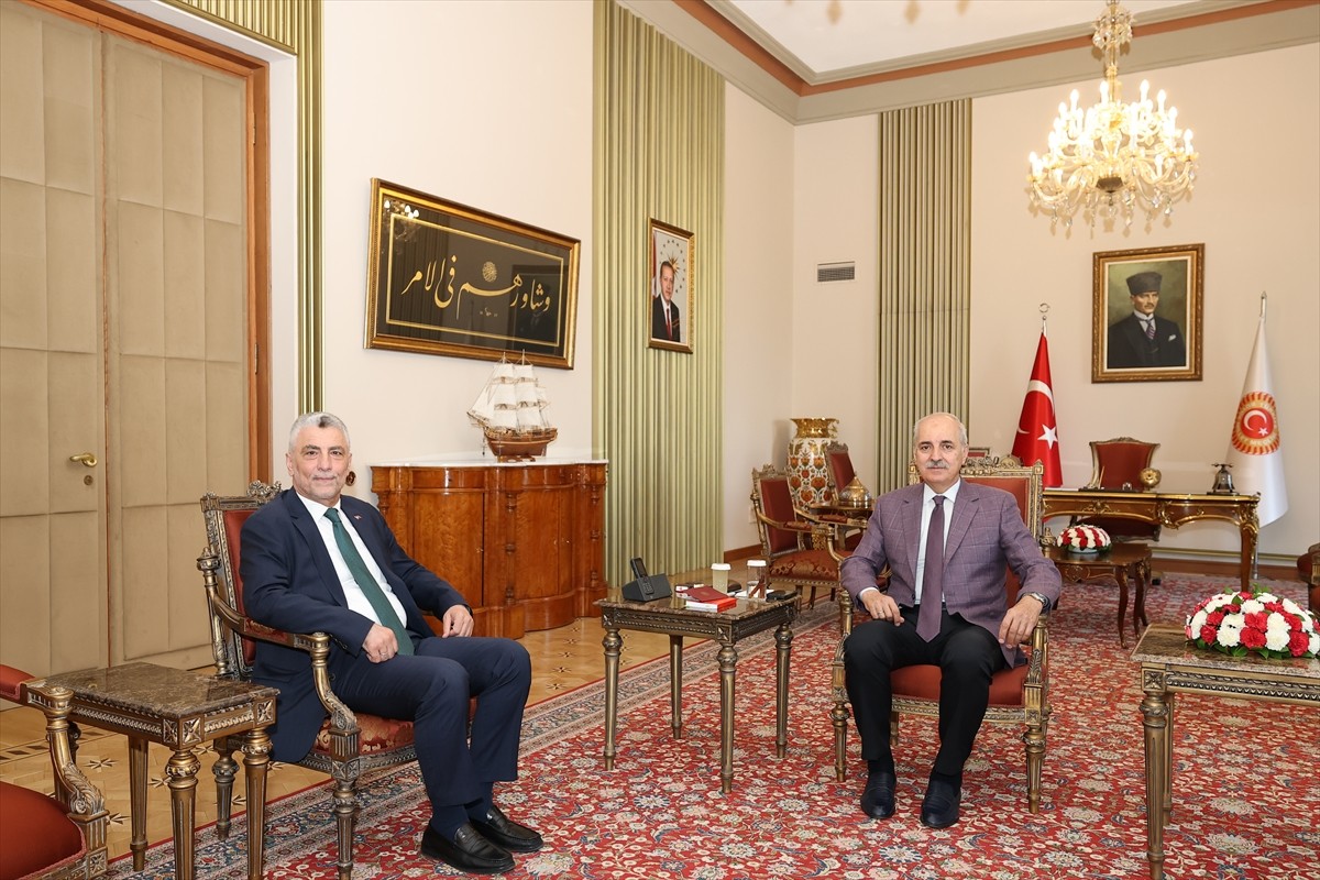 TBMM Başkanı Numan Kurtulmuş, Ticaret Bakanı Ömer Bolat'ı kabul etti.