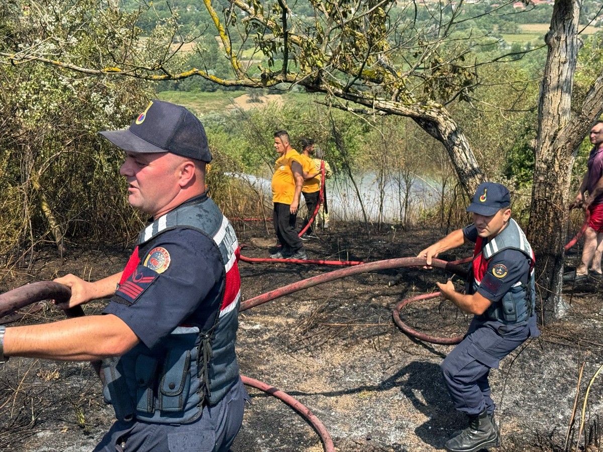Bartın'da ormanlık alana bitişik yerde çıkan anız yangını söndürüldü.