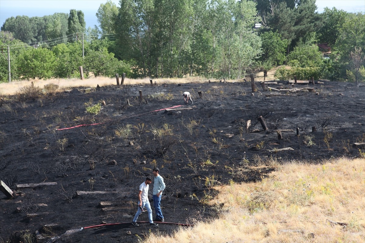 Bitlis'in Ahlat ilçesinde mezarlıkta çıkan ot yangını söndürüldü.