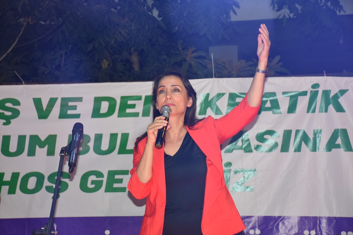 DEM Parti Eş Genel Başkanı Tülay Hatimoğulları, partisince Adana'nın Ceyhan ilçesinde düzenlenen...