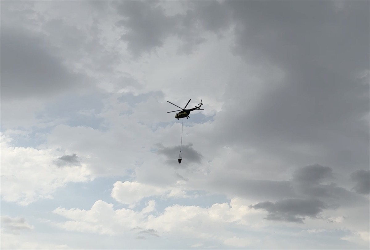  Edirne'nin Keşan ilçesinde çıkan orman yangınına havadan ve karadan müdahale ediliyor.