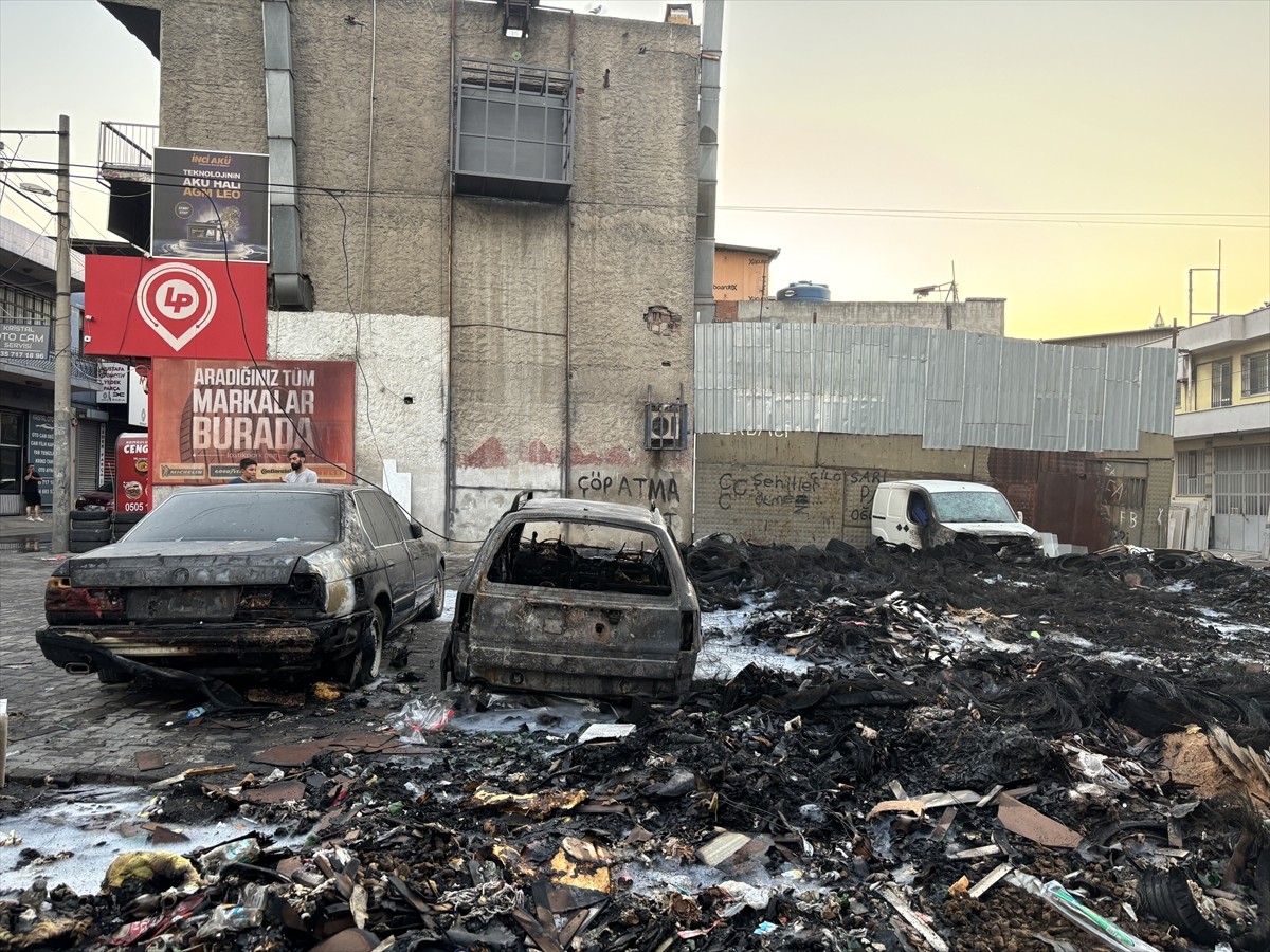 İzmir'in Karabağlar ilçesinde çöplük alanda çıkan yangın nedeniyle 6 araçta hasar oluştu.