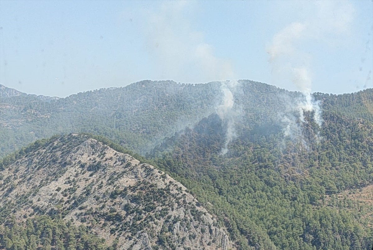 Mersin'in Anamur ilçesinde ormanlık alanda çıkan yangına havadan ve karadan müdahale ediliyor.