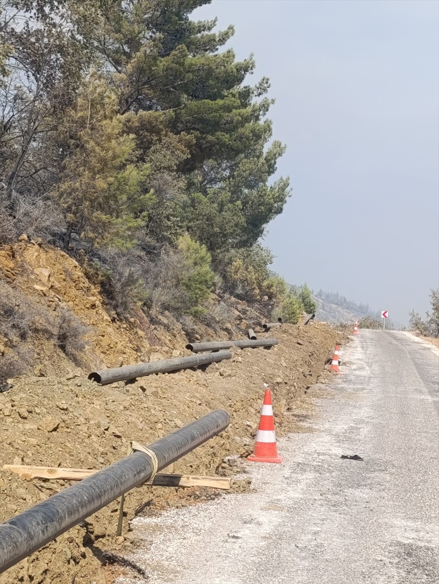 Mersin'in Silifke ilçesindeki orman yangınıyla ilgili soruşturma kapsamında, bölgede su borusu...