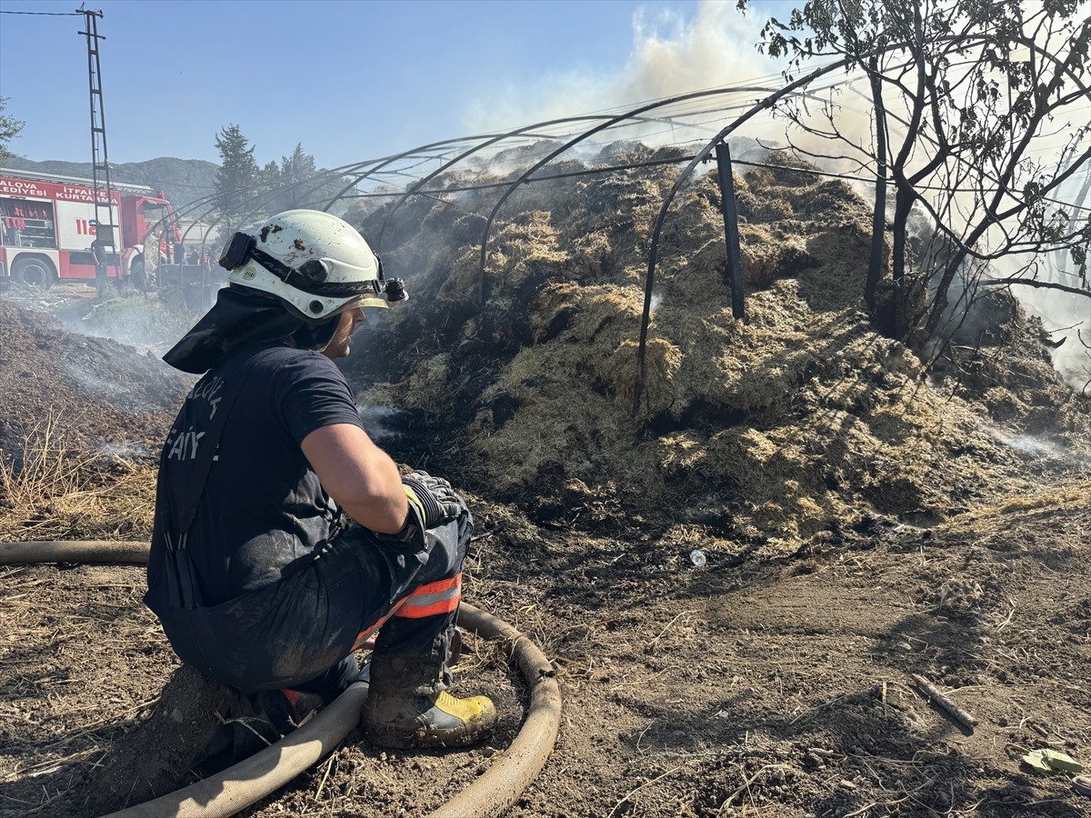 Yalova merkeze bağlı Kazımiye köyünde belirlenemeyen nedenle başlayan arazi yangını, kısa sürede...