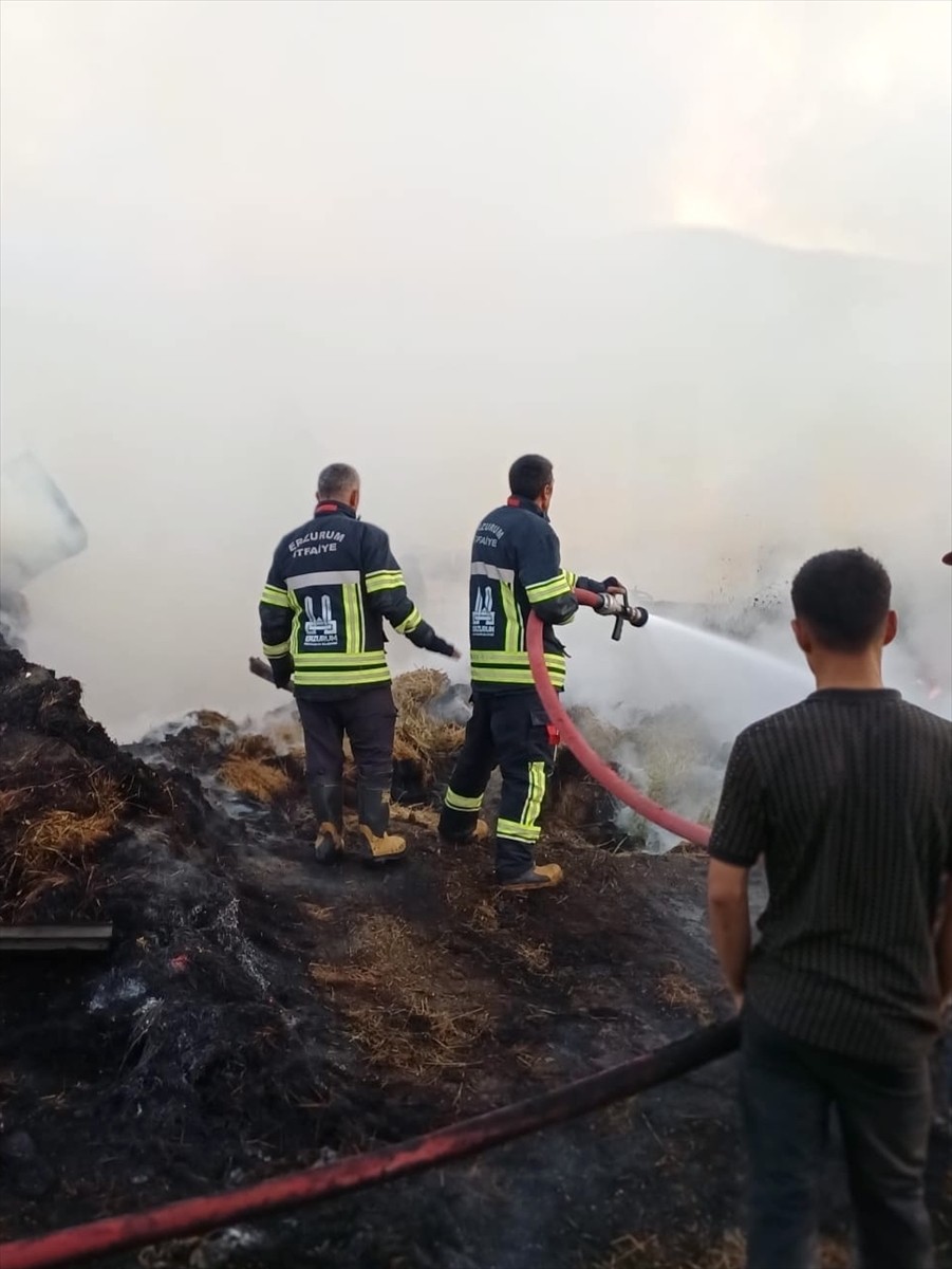 Erzurum'un Narman ilçesinde çıkan yangında 3 ev kullanılamaz hale geldi.