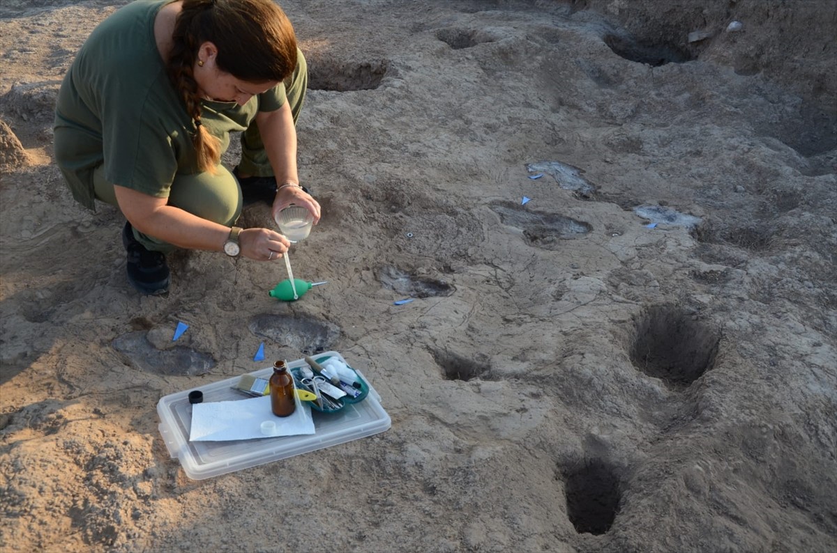 Kültür ve Turizm Bakanı Mehmet Nuri Ersoy, Hatay'daki Tell Kurdu Höyük'te yürütülen kazılarda...