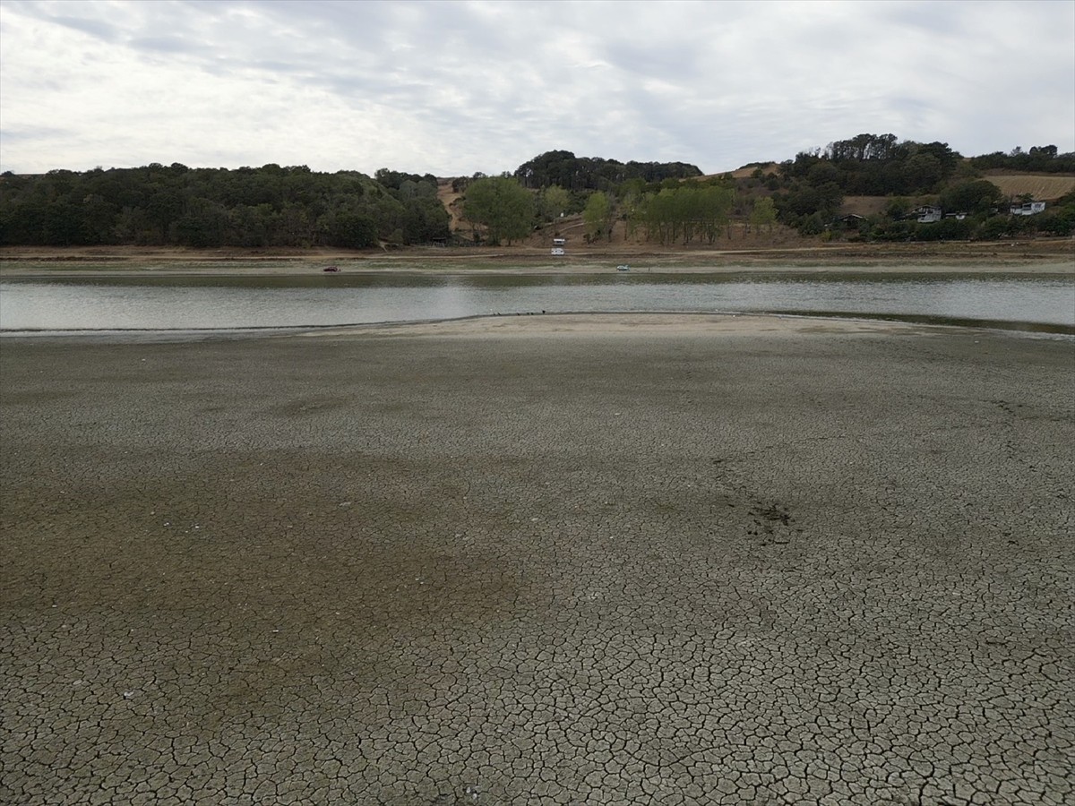 Tekirdağ'da Bıyıkali Göleti'nde su seviyesi, yaşanan kuraklık nedeniyle yüzde 2'nin altına...