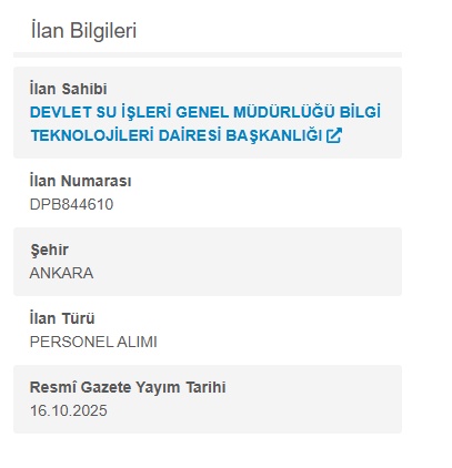 Kamuya Geçmek İsteyenler Dikkat: DSİ ve İçişleri Bakanlığı Personel ALımı Resmi Gazete'de 