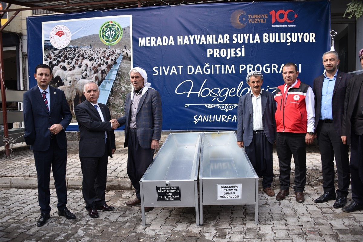 Şanlıurfa'nın Siverek ilçesinde, "Merada Hayvanlar Suyla Buluşuyor" projesi kapsamında 400...