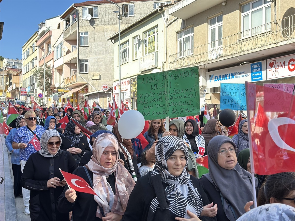 Sinop'un Gerze ilçesinde Filistin'e destek amacıyla yürüyüş gerçekleştirildi. Cihannüma, Deniz...