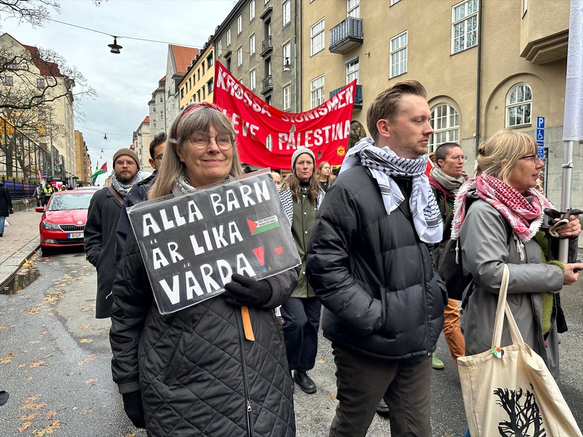 sveç'in başkenti Stockholm'de, İsrail'in işgal altındaki Batı Şeria'yı ilhak etme planı protesto...