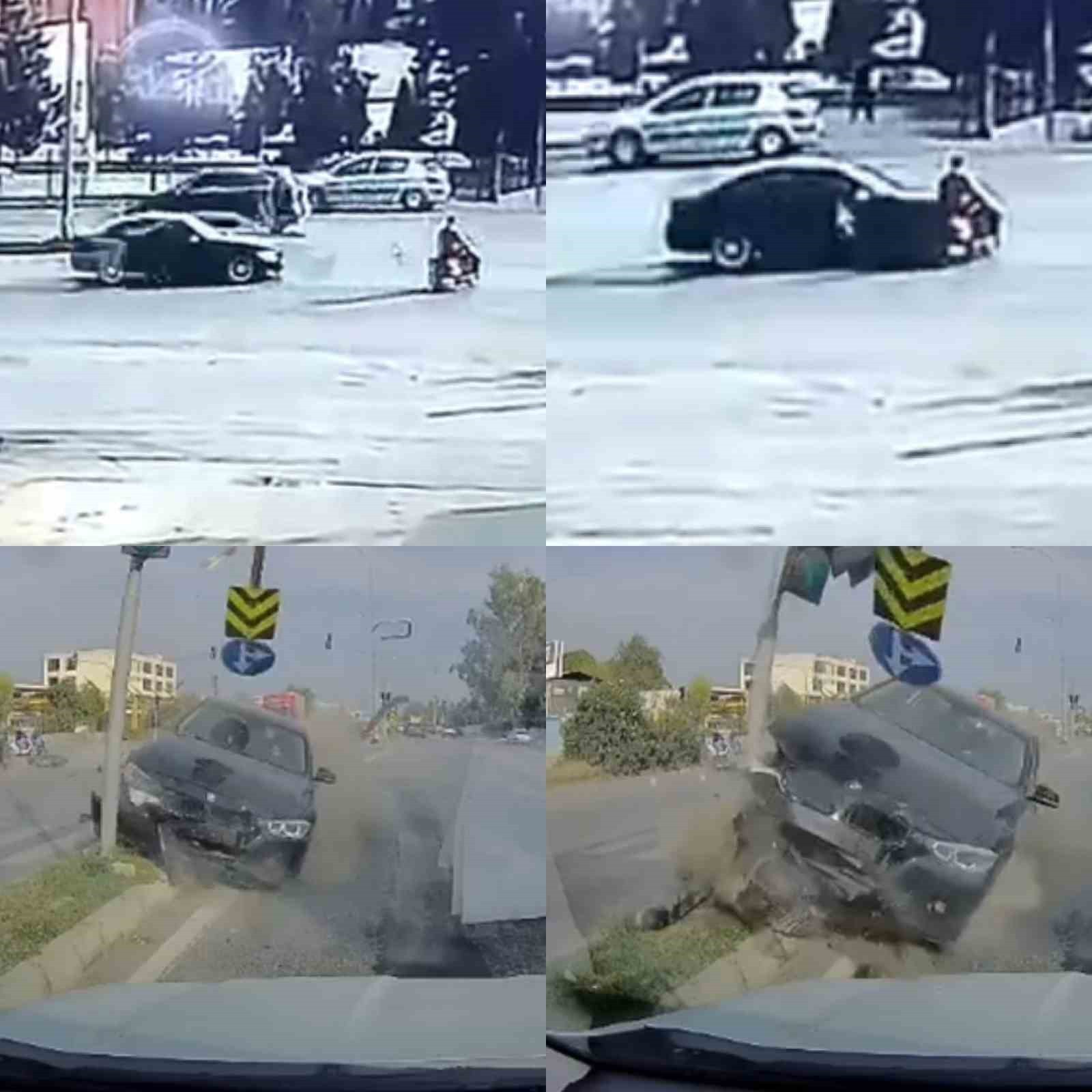 ADANA'DA OTOMOBİLİN ÇARPTIĞI MOTOSİKLET SÜRÜCÜSÜNÜN AĞIR YARALANDI KAZA ANINA AİT GÜVENLİK VE ARAÇ...