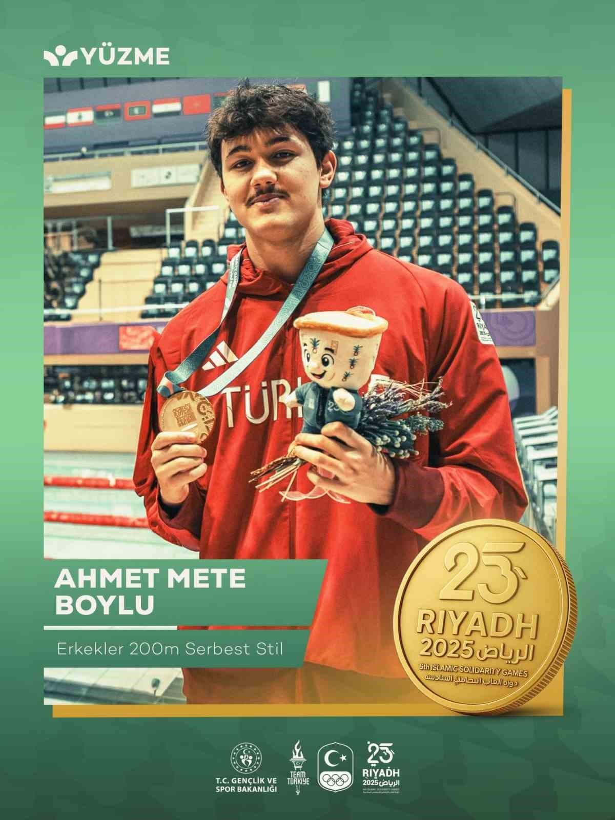 AHMET METE BOYLU 1.48.65'LİK DERECESİYLE ALTIN MADALYANIN SAHİBİ OLDU.