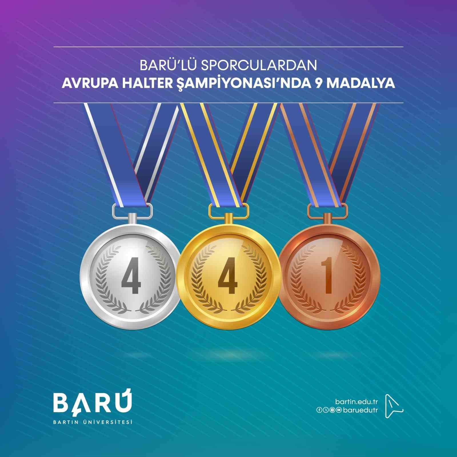 BARÜ’LÜ SPORCULARDAN AVRUPA HALTER ŞAMPİYONASI’NDA 9 MADALYA