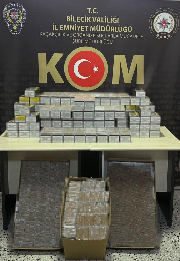 BİLECİK'TE DÜZENLENEN OPERASYONDA 30 BİN ADET DOLU MAKARON ELE GEÇİLDİ.