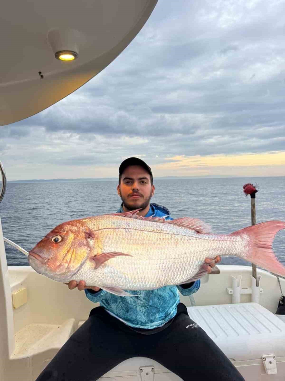 ÇANAKKALE'NİN GELİBOLU İLÇESİNDE AVLANMAK İÇİN DENİZE AÇILAN BALIKÇILAR 12 KİLOGRAMLIK MERCAN...