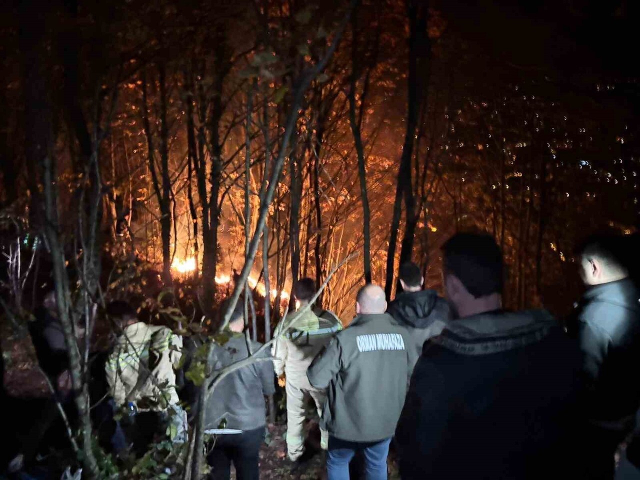 ÇEVREDEKİ MAHALLE SAKİNLERİNİN DE DESTEK VERDİĞİ YANGININ YAKLAŞIK 50 DÖNÜM ALANDA ETKİLİ OLDUĞU...