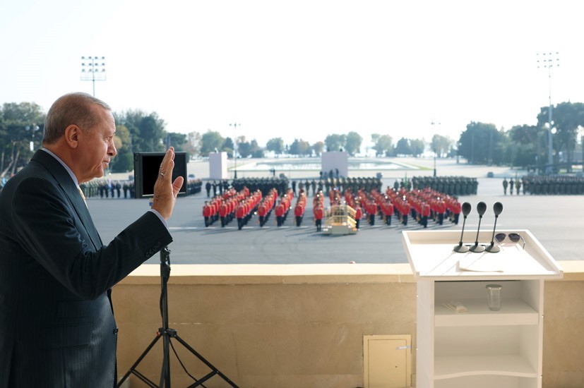 CUMHURBAŞKANI ERDOĞAN, BAKÜ’DE DÜZENLENEN 8 KASIM ZAFER GÜNÜ TÖRENİ’NDE YAPTIĞI KONUŞMADA, "BU...