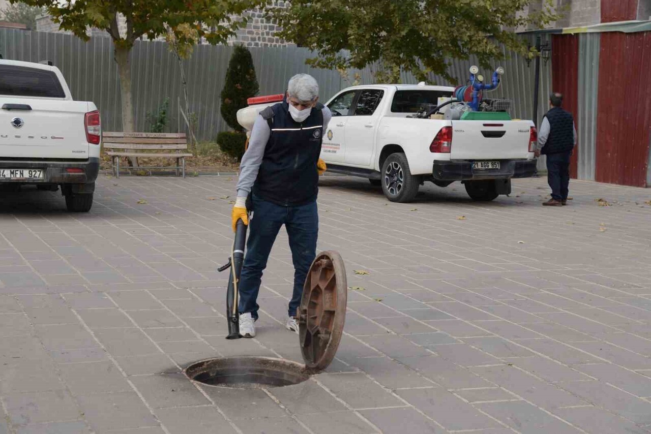 DİYARBAKIR BÜYÜKŞEHİR BELEDİYESİ, KENT GENELİNDE HAŞERELERE KARŞI KIŞLAK İLAÇLAMA ÇALIŞMASININ...
