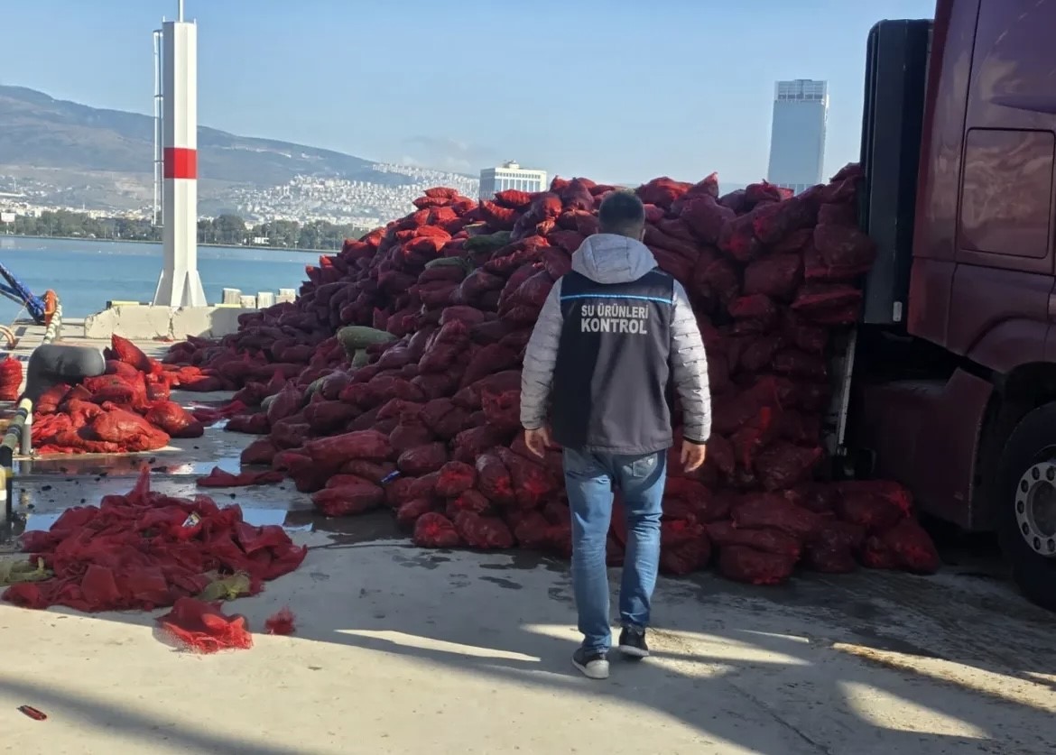 İZMİR’E BELGESİZ SOKULMAK İSTENEN 27 TON KARA MİDYE, EKİPLERİN EŞ ZAMANLI DENETİMLERİYLE ELE...