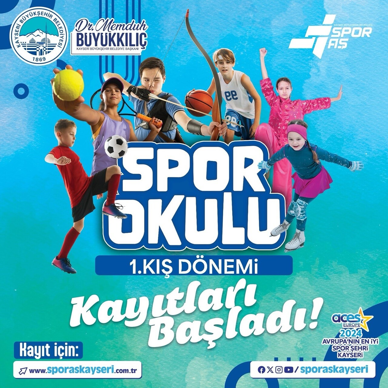 KAYSERİ BÜYÜKŞEHİR BELEDİYESİ, 1. KIŞ DÖNEMİ SPOR OKULLARI KAYITLARINI BAŞLATTI. BÜYÜKŞEHİR...