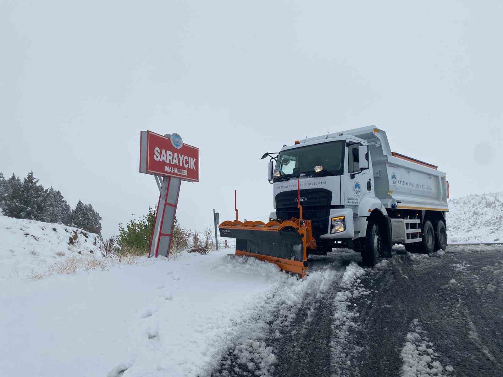 KAYSERİ BÜYÜKŞEHİR BELEDİYESİ; KENTİN YÜKSEK KESİMLERİNDE ETKİSİNİ GÖSTEREN MEVSİMİN İLK KAR...