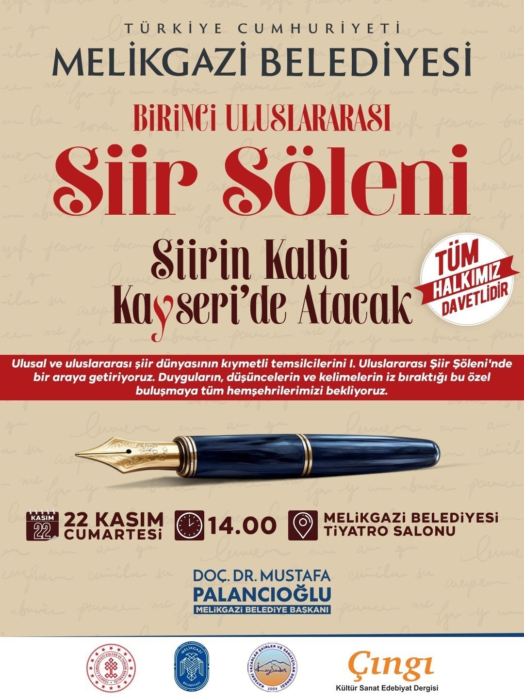 KÜLTÜREL ÇALIŞMALARI İLE İLÇEYE RENK KATAN MELİKGAZİ BELEDİYESİ, ULUSAL VE ULUSLARARASI ŞİİR...