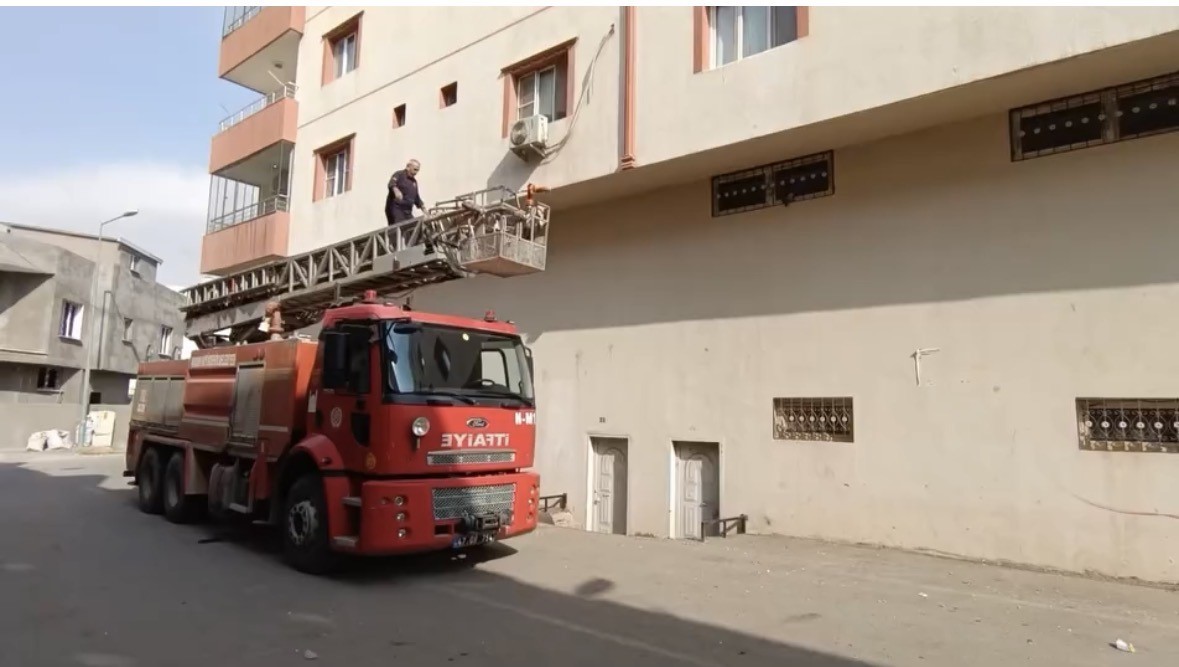 MARDİN’İN NUSAYBİN İLÇESİNDE DEMİR KORKULUĞA SIKIŞAN GÜVERCİN, İTFAİYE EKİPLERİNİN MÜDAHALESİYLE...