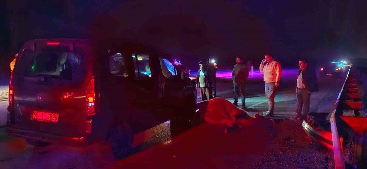 MEYDANA GELEN KAZADA ARAÇLRDAN GÖRÜNTÜ