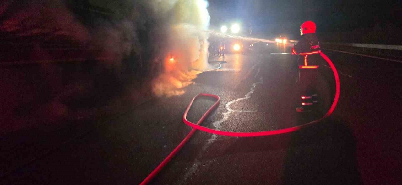 ŞANLIURFA’DA SALÇA YÜKLÜ TIR ALEV ALEV YANDI