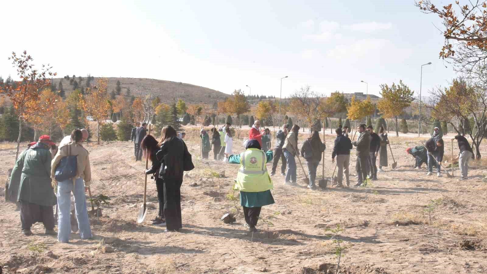 SELÇUK ÜNİVERSİTESİNDE MİLLİ AĞAÇLANDIRMA GÜNÜ DOLAYISIYLA YÜZLERCE FİDAN TOPRAKLA BULUŞTURULDU....