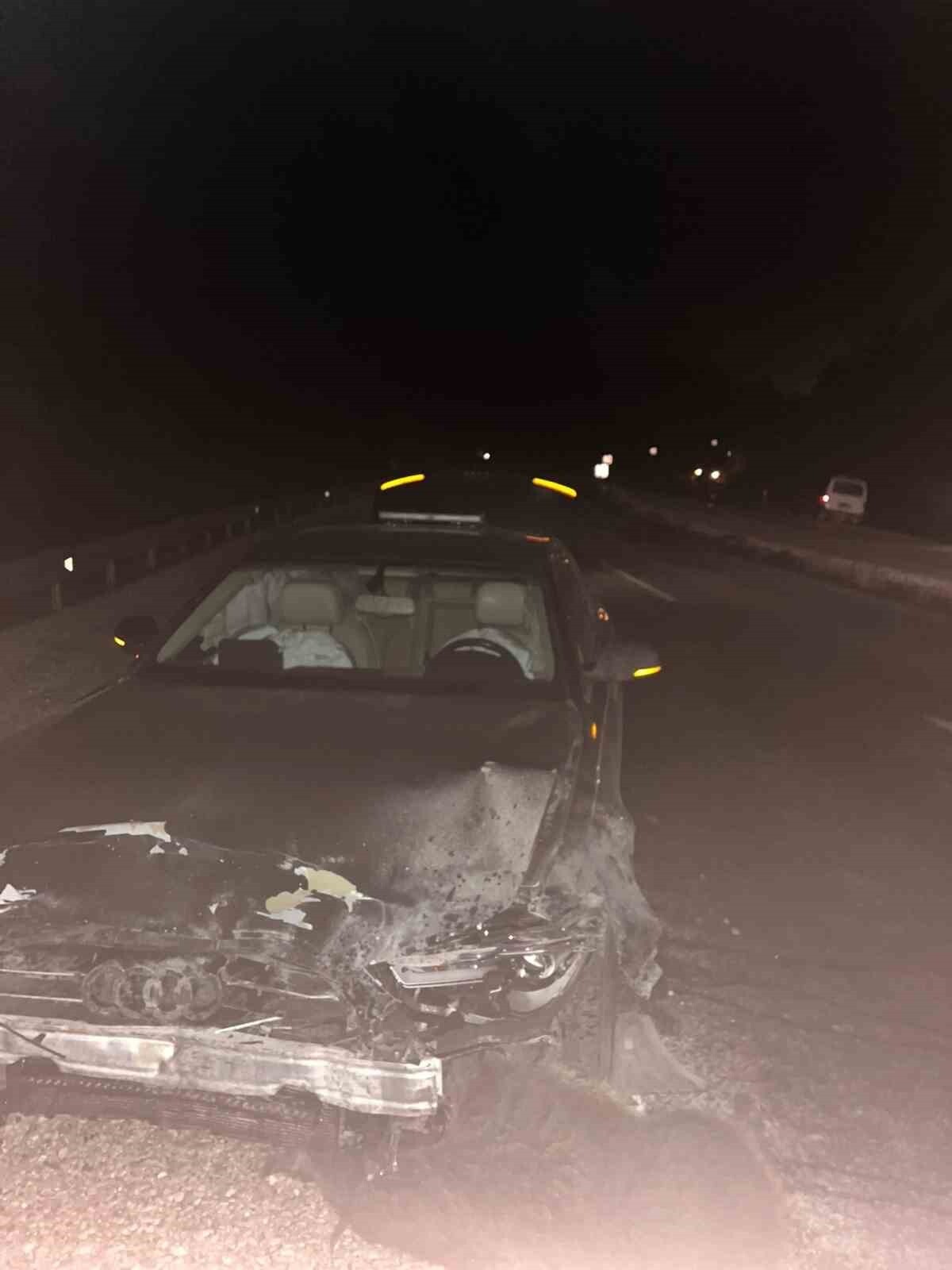 SİNOP BELEDİYE BAŞKANI METİN GÜRBÜZ'ÜN MAKAM ARACI, KASTAMONU'NUN HANÖNÜ İLÇESİNDE DOMUZ SÜRÜSÜNE...