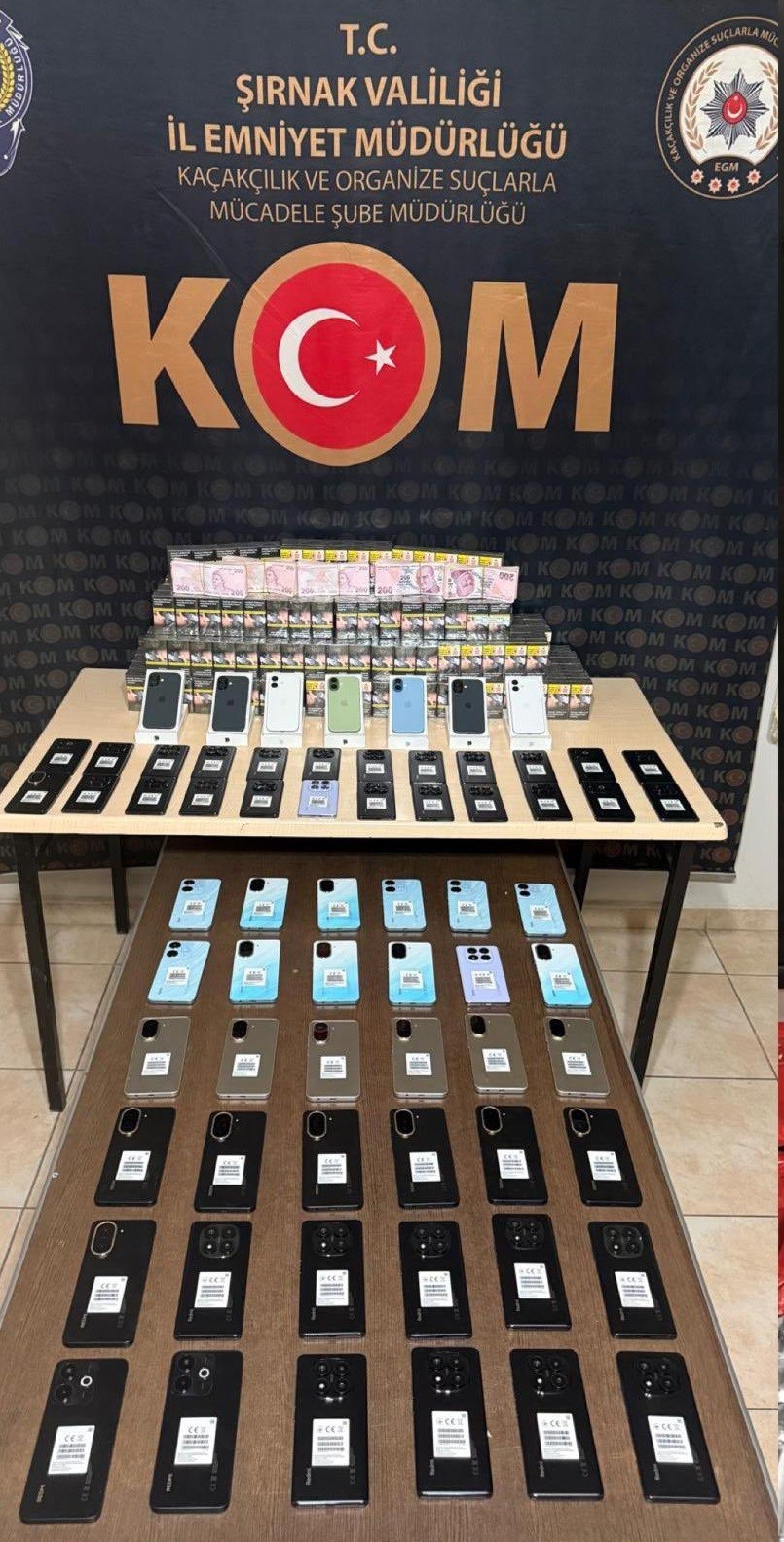 ŞIRNAK’TA KAÇAKÇILIK SUÇLARIYLA MÜCADELE KAPSAMINDA DÜZENLENEN OPERASYONLARDA PİYASA DEĞERİ...