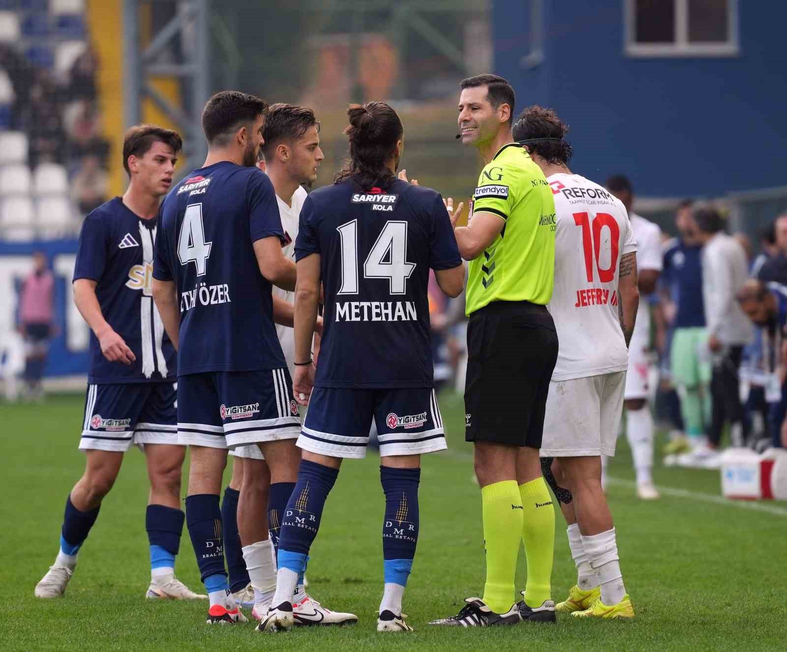 TRENDYOL 1. LİG EKİPLERİNDEN SARIYER, 2-1 YENDİKLERİ VANSPOR FK MÜSABAKASININ HAKEM HEYETİ...