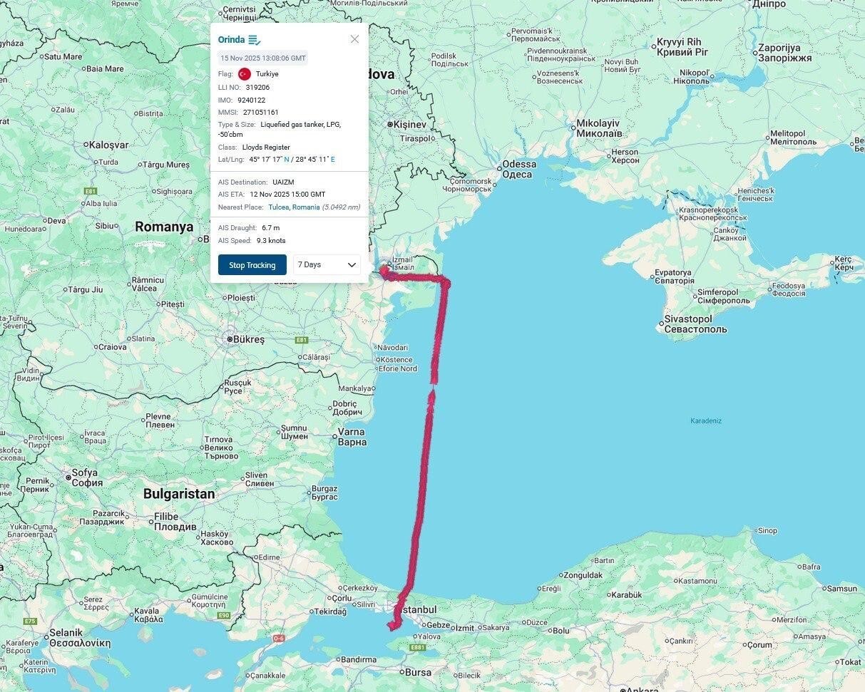 TÜRK BAYRAKLI MT ORİNDA İSİMLİ LPG TANKERİ UKRAYNA'NIN İZMAİL LİMANI'NDA DRON SALDIRISINA...