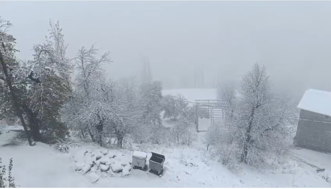 VAN-BAHÇESARAY KARA YOLUNDAKİ 3 BİN RAKIMLI KARABET GEÇİDİ İLE KIRSAL MAHALLELERDE KAR YAĞIŞI...