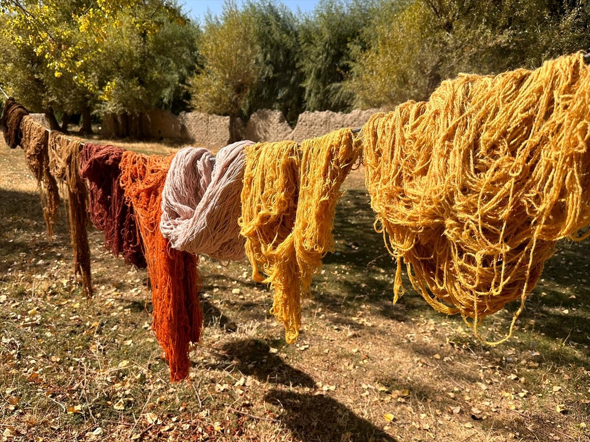 Van Olgunlaşma Enstitüsünde görevli kadınlar, koyun yünü ve keçi kılından elde ettikleri ipleri...