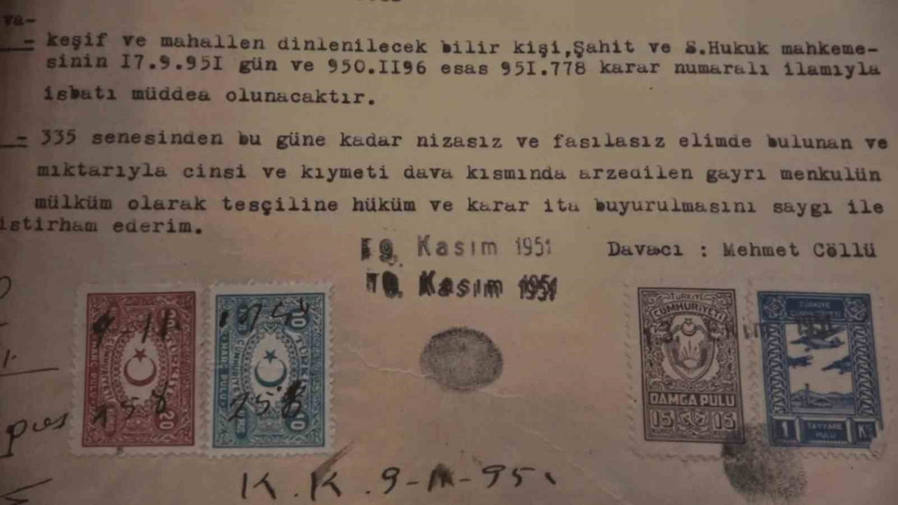 1951 YILINDA AÇILAN VE AÇILMADAN ÖNCESİNE DE UZANAN 3 PARSELLİ TOPLAM 126 DÖNÜMLÜK ARAZİNİN TAPU...