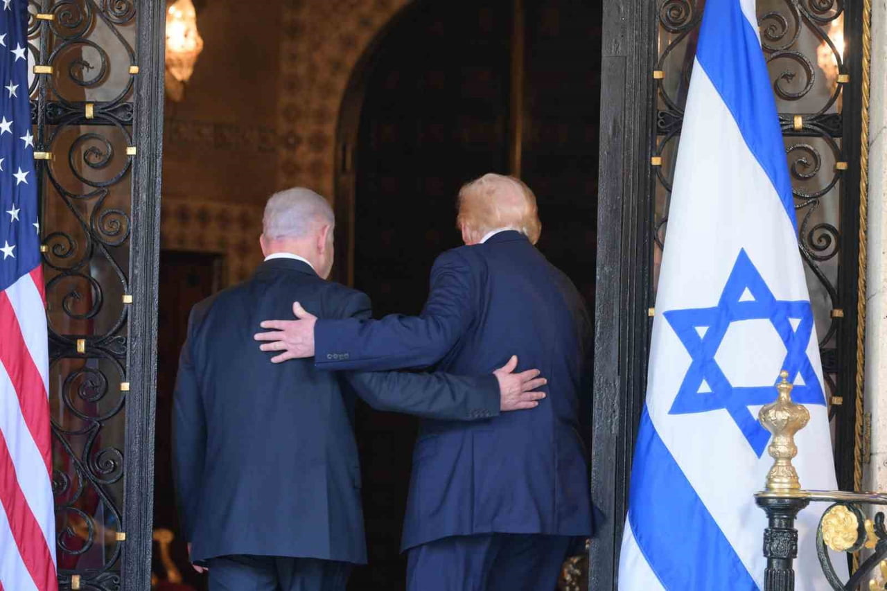 ABD BAŞKANI DONALD TRUMP İLE İSRAİL BAŞBAKANI BİNYAMİN NETANYAHU, FLORİDA EYALETİNDEKİ PALM BEACH...