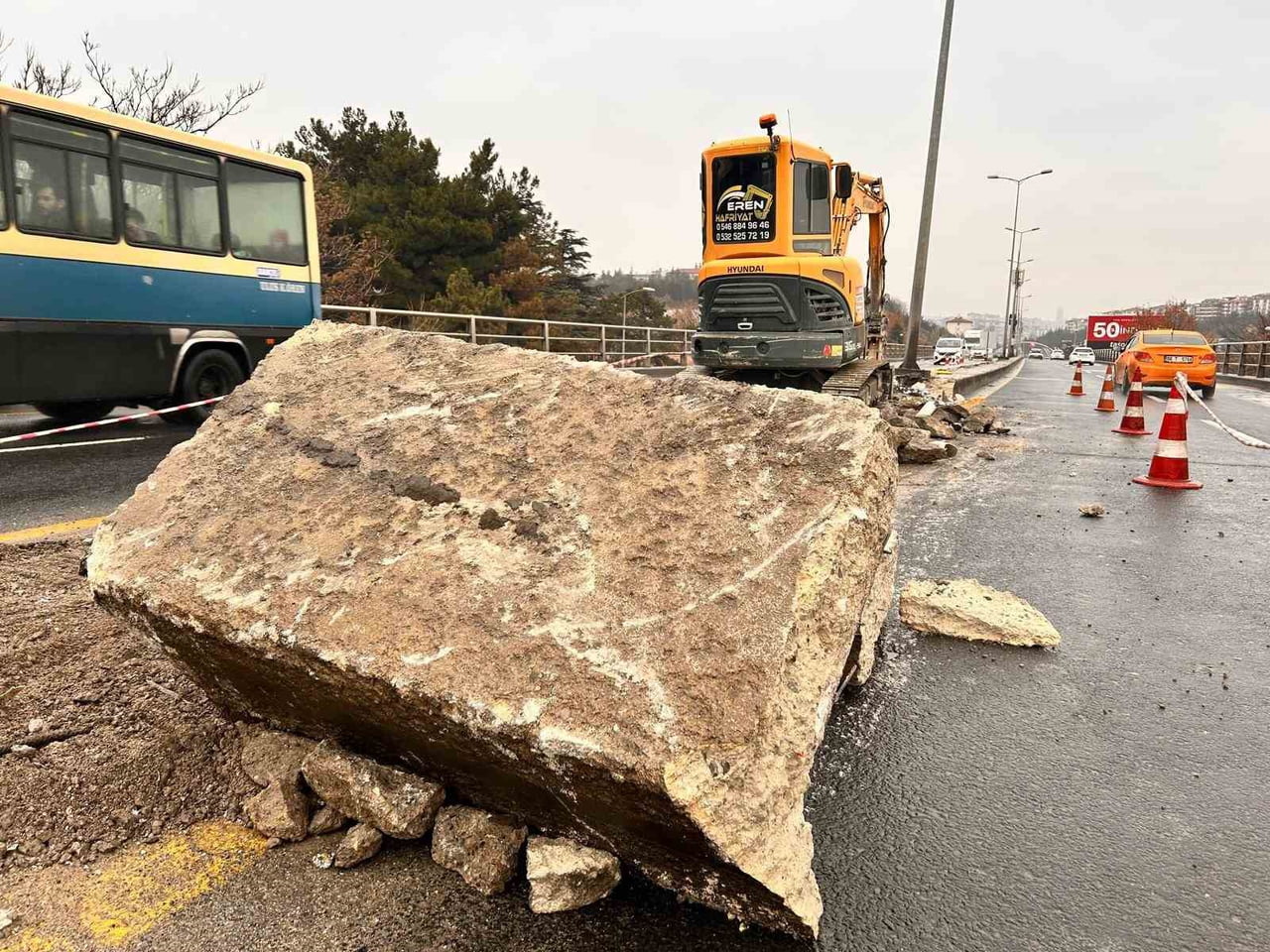 ANKARA’NIN KEÇİÖREN İLÇESİNDEKİ KÖPRÜSÜ ÇALIŞMASINDA TEK BİR İŞÇİNİN ÇALIŞMASI, İŞ ÇIKIŞ...