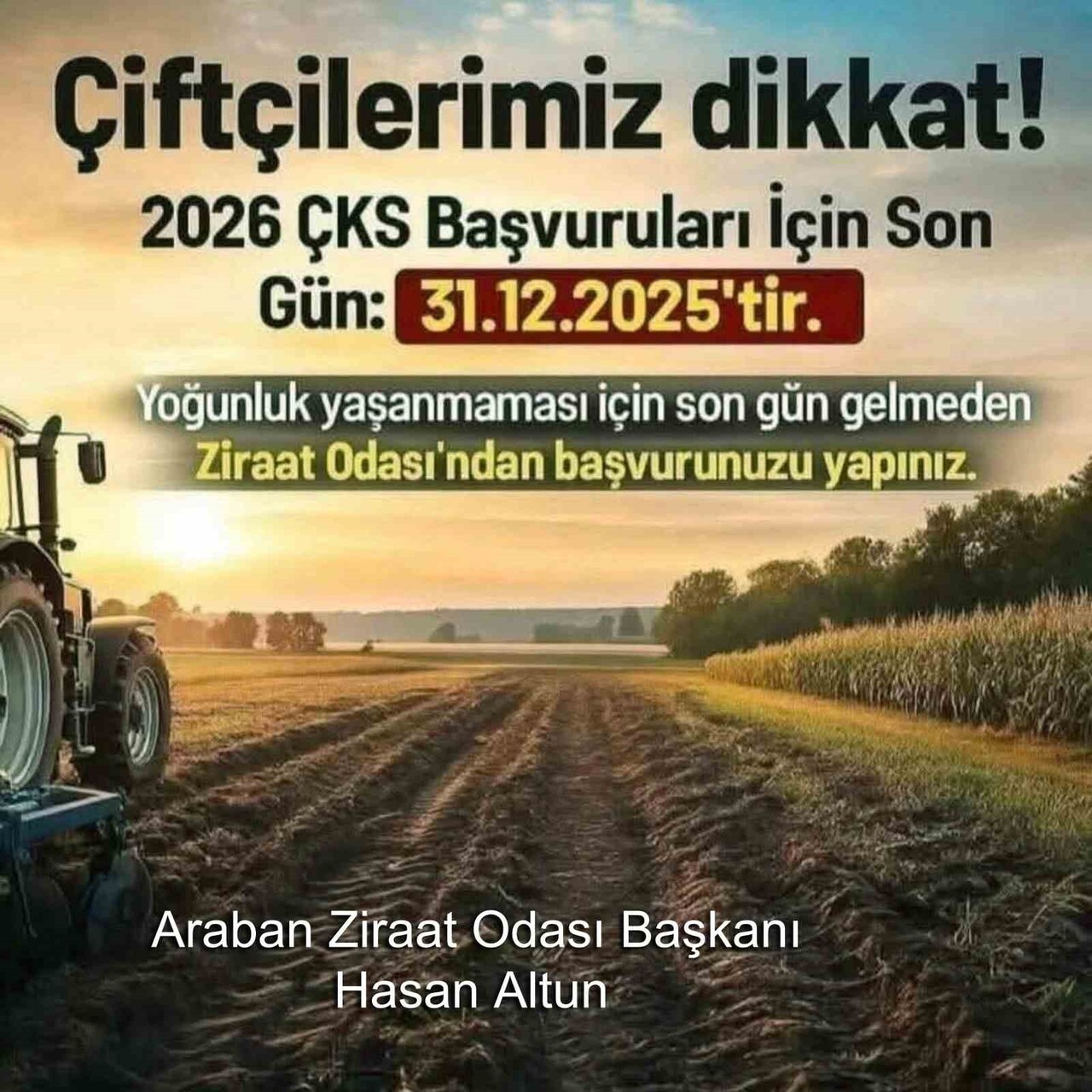 BAŞVURULARIN ARABAN ZİRAAT ODASI ARACILIĞIYLA SÜRDÜĞÜNÜ BELİRTEN ARABAN ZİRAAT ODASI BAŞKANI HASAN...