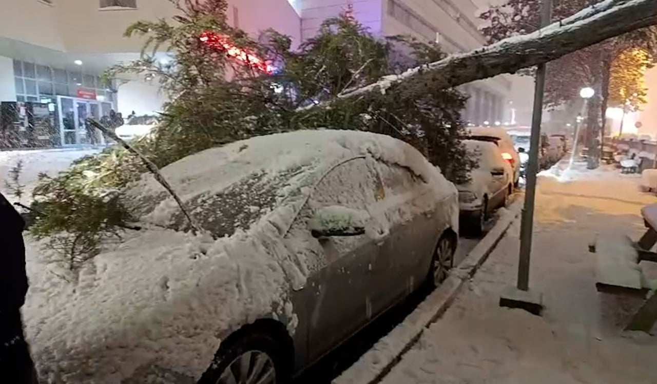 BOLU’DA 2 GÜNDÜR ETKİLİ OLAN YOĞUN KAR YAĞIŞI NEDENİYLE KÖROĞLU DEVLET HASTANESİ’NİN BAHÇESİNDEKİ...
