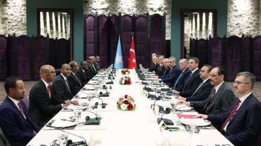 Cumhurbaşkanı Erdoğan, Somali Cumhurbaşkanı Mahmud ile heyetler arası görüşme