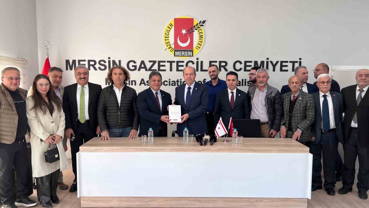 KKTC 5. CUMHURBAŞKANI ERSİN TATAR, MERSİN TEMASLARI KAPSAMINDA MERSİN GAZETECİLER CEMİYETİ'Nİ...