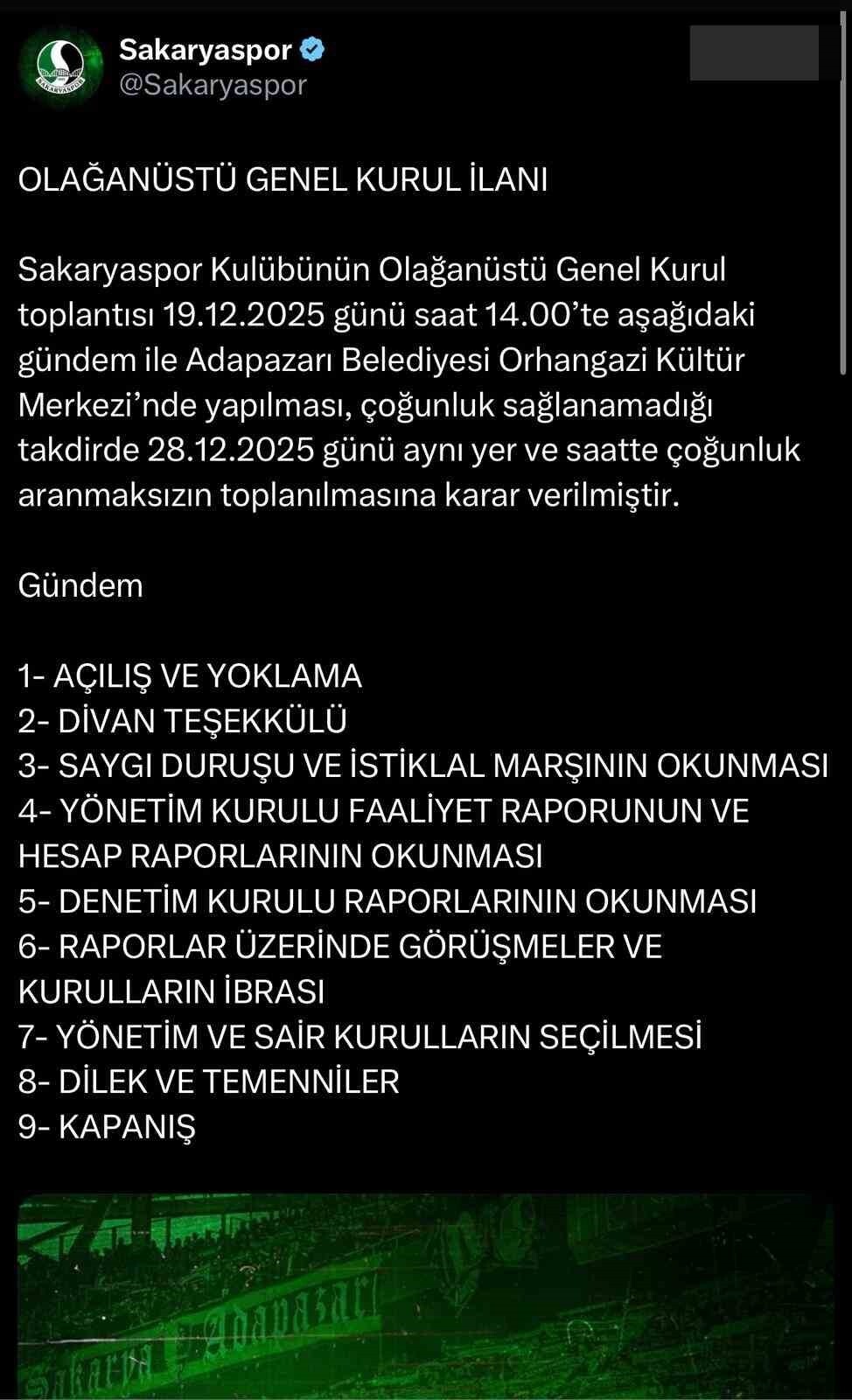 SAKARYASPOR BAŞKANI MUHAMMET KIRATLI'NIN İSTİFASININ ARDINDAN OLAĞANÜSTÜ GENEL KURUL TOPLANTISI...