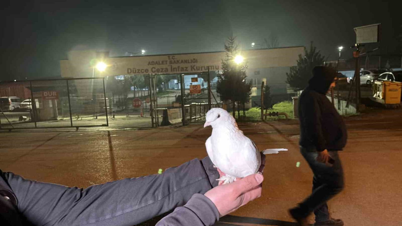 TAHLİYELER ESNASINDA BEYAZ GÜVERCİN UÇURULDU.