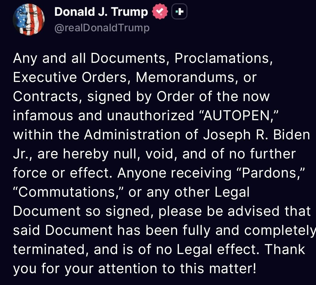 TRUMP, BİDEN DÖNEMİNDE "AUTOPEN" İLE İMZALANAN BELGELERİN GEÇERLİLİĞİNİ YİTİRDİĞİNİ AÇIKLADI: "BU...