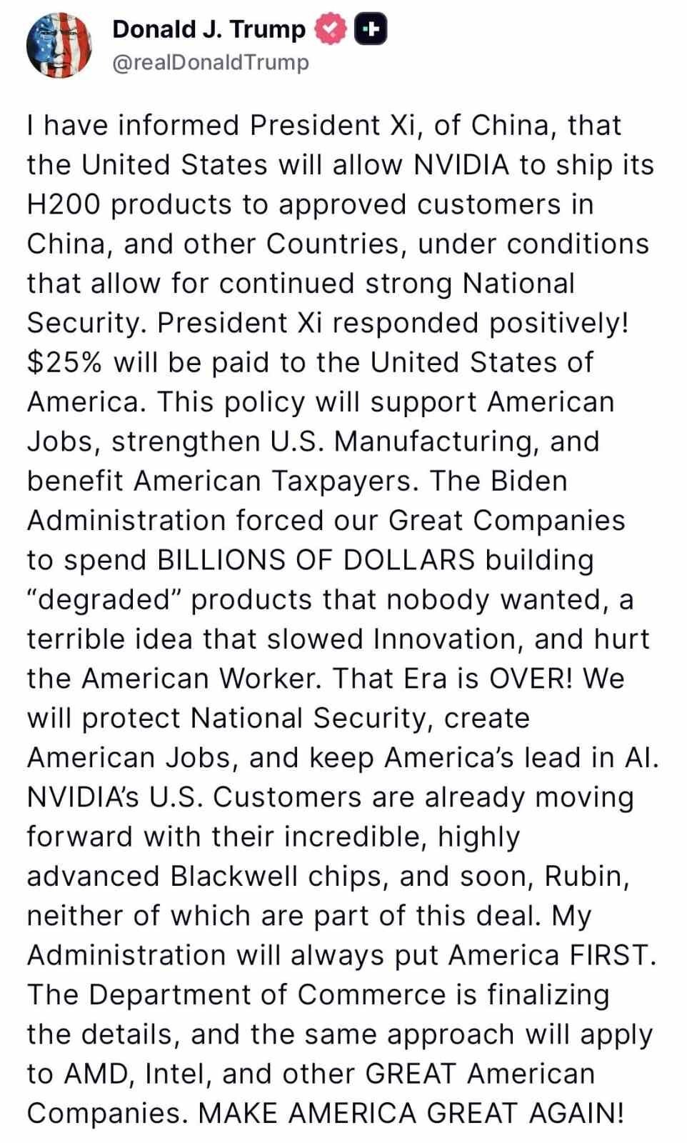 TRUMP’TAN ÇİN’E ÇİP SATIŞINA ŞARTLI İZİN AÇIKLAMASI: “BAŞKAN Xİ’YE BİLDİRDİM VE OLUMLU...