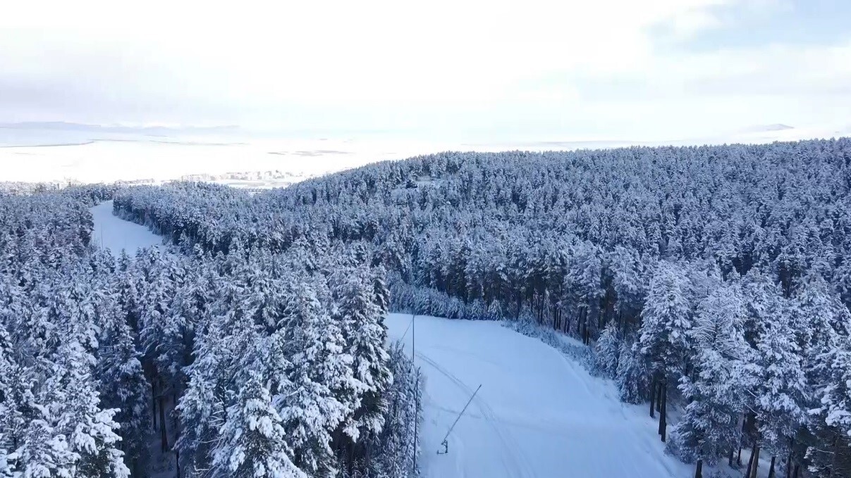 TÜRKİYE'NİN ÖNEMLİ KIŞ TURİZMİ MERKEZLERİNDEN SARIKAMIŞ, ERKEN YAĞAN KARLA BİRLİKTE TAMAMEN BEYAZA...